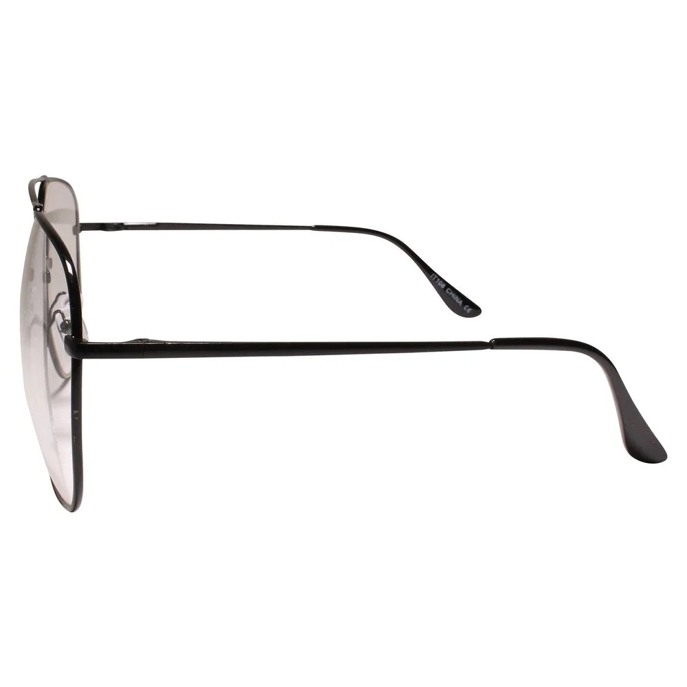 Oversized Exaggerated Mens Womens Square Black Frame Clear Lens Glasses